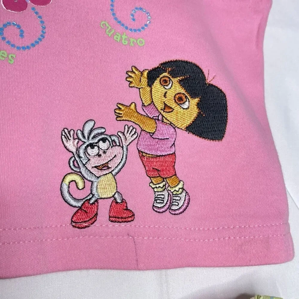 Vintage Y2K Dora The Explorer Nick Jr Girls Outfit Toddler Shirt Pants 3T NWT